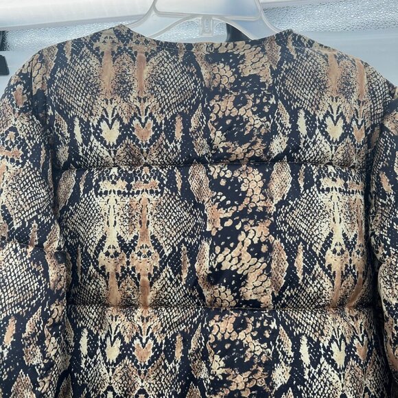 H&M Women's Snake Print Quilted Coat Full Zip Multicolor Size Small Pockets - Picture 6 of 8